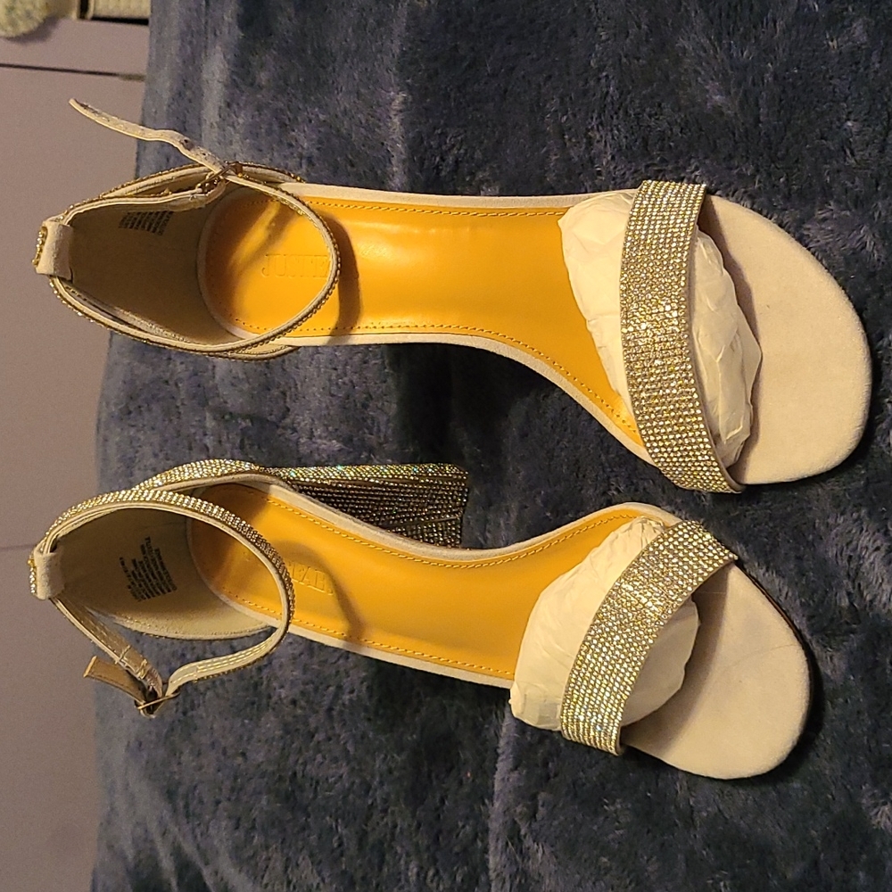 JUSTFAB 4"  Lorelei Silver Rhinestone High Heels